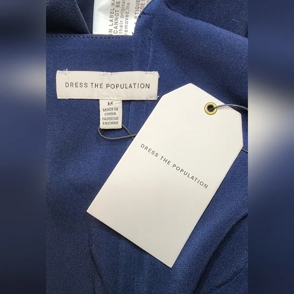 NWT Dress The Population Navy Alessia Midi Dress - Picture 9 of 10